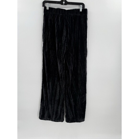 Soft Surroundings Size XSMALL Whitby Velvet Wide Leg Pants Elastic Waist Black - Picture 2 of 10